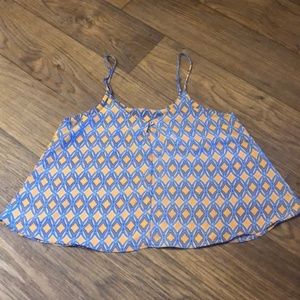 Olivaceous Orange & Blue Trapeze Tank Top
